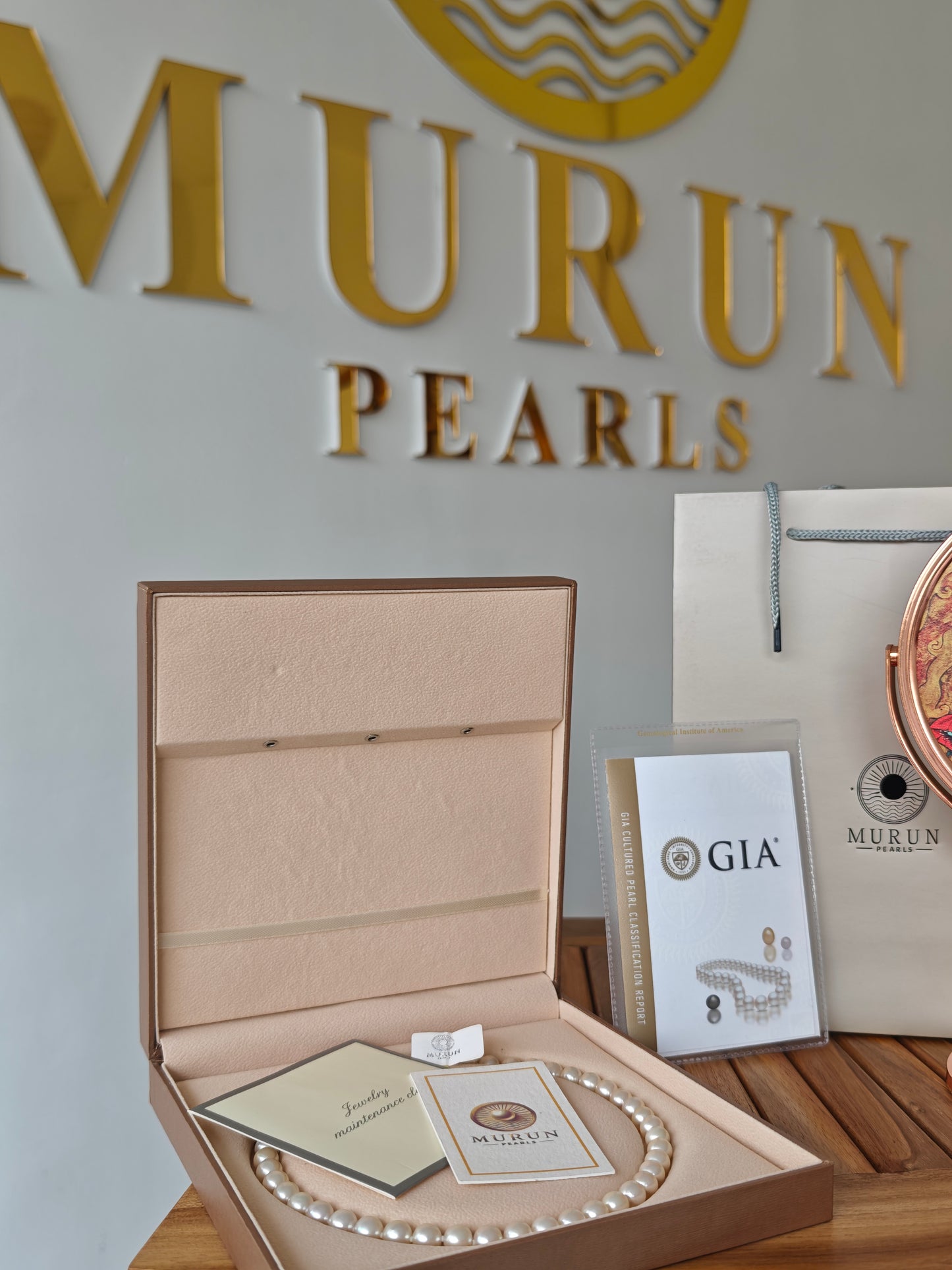 GIA Certified Akoya Pearl Necklace 9.0β9.45mm β Classic White | Murun Pearls Bali