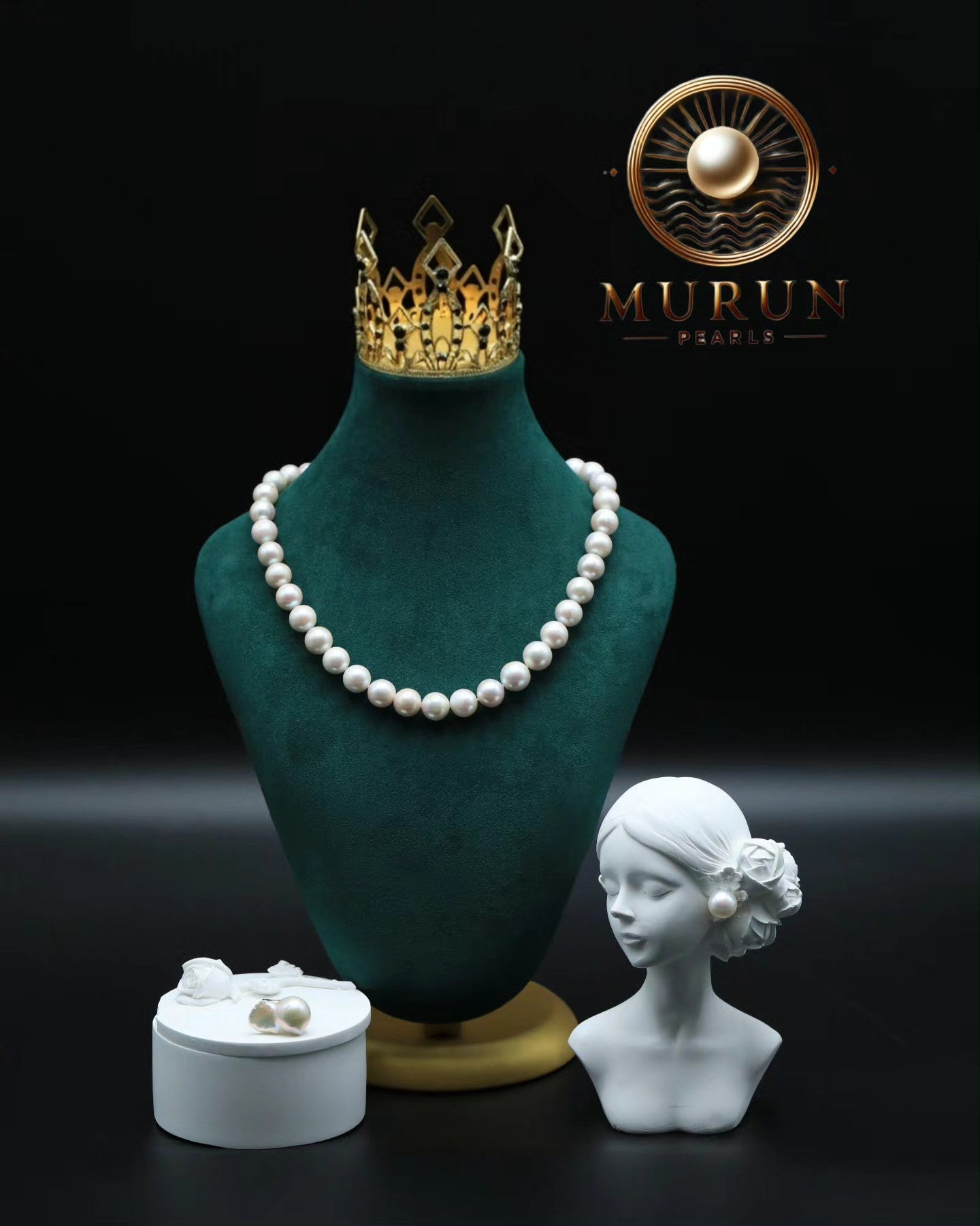 White pearl stud earrings crafted from authentic South Sea pearls – minimalist elegance for everyday wear By Murun Pealrs Mongolia.
