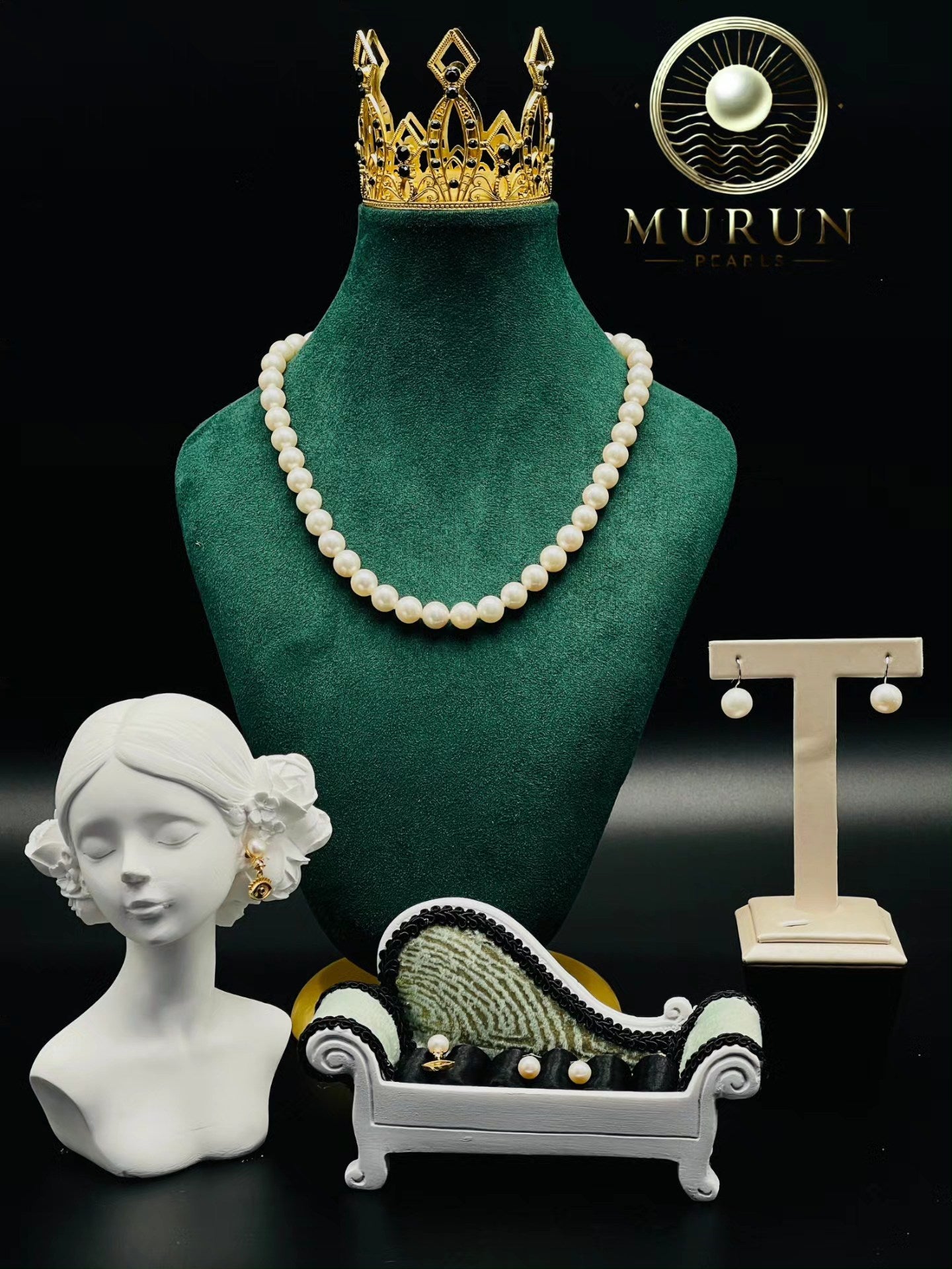 Classic Akoya Pearl Necklace with Floral Diamond Clasp