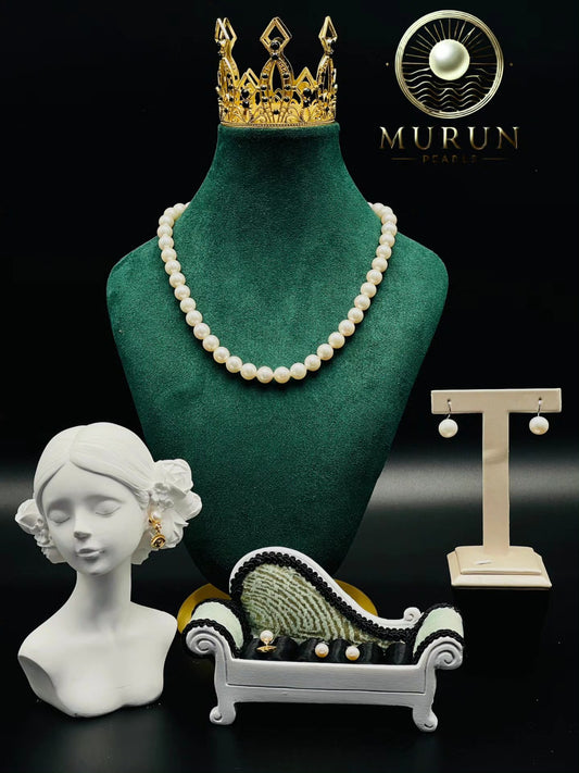 Classic Akoya Pearl Necklace with Floral Diamond Clasp