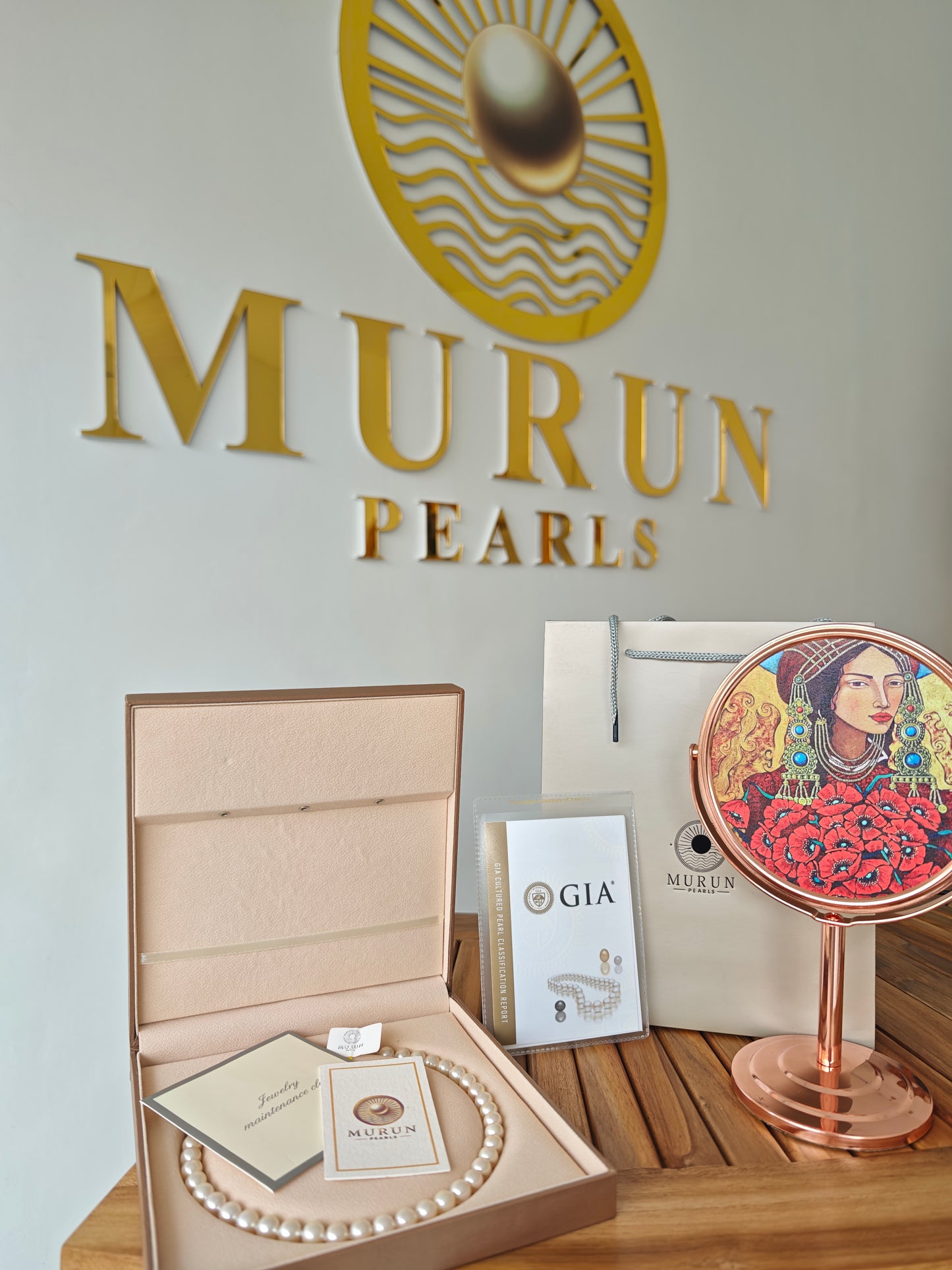GIA Certified Akoya Pearl Necklace 9.0–9.45mm – Classic White | Murun Pearls Bali