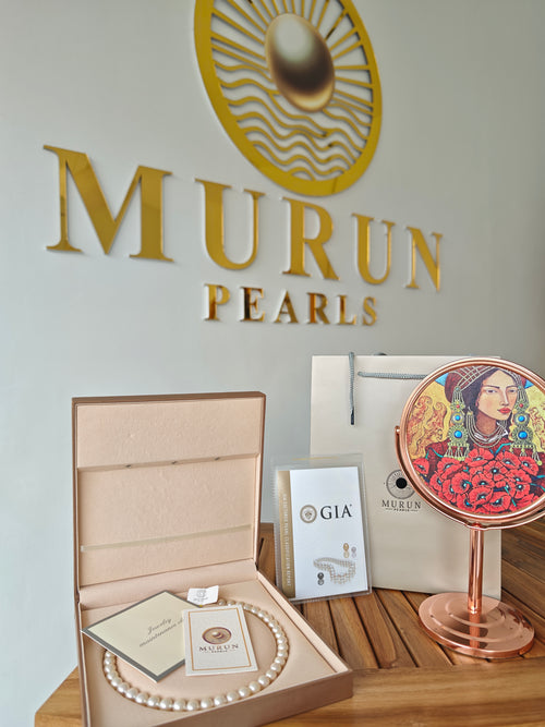 GIA Certified Akoya Pearl Necklace 9.0–9.45mm – Classic White | Murun Pearls Bali