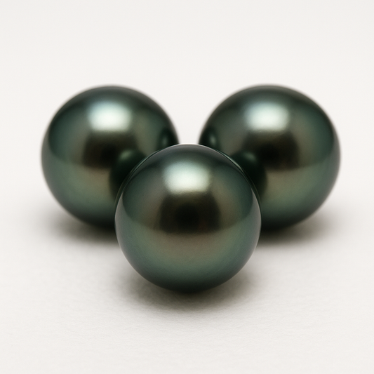 Three Loose Tahitian Pearls – Natural Peacock Overtone