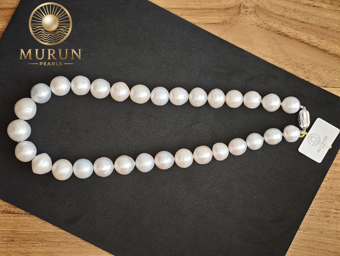 South Sea Pearl Necklace 13.4–17.8mm & 15.7-10.4 | Luxury White Pearls Bali
