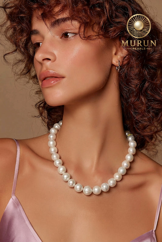 South Sea Pearl Necklace 13.4–17.8mm & 15.7-10.4 | Luxury White Pearls Bali